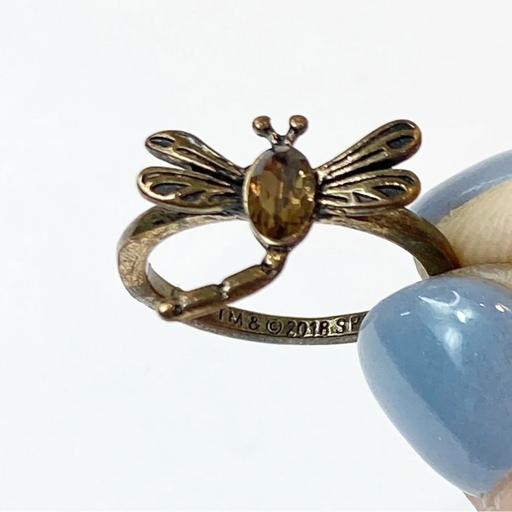 Lot of 5 Fashion Silver & Costume Rings Dragon, Dragonfly, Lia Sophia
